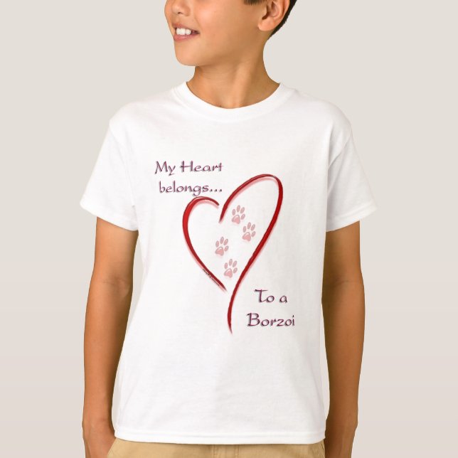 Camiseta Borzoi Heart Pertence (Frente)