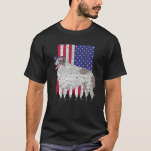 Camiseta Borzoi Patriotic Dog USA Prioridade American Flag