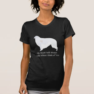 Camiseta Borzoi Pensando em você Design