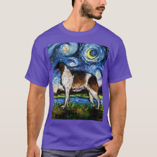 Camiseta Borzoi Starry Night Dog Art de Aja Animal Pet Artw