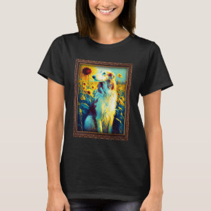 Camiseta Borzoin Pintura Flor de Girassol Mãe Mulheres Flor