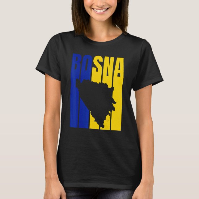 Camiseta Bosna Silhouette Bosnian Flag (Frente)