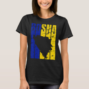 Camiseta Bosna Silhouette Vintage Bósnia Bandeira