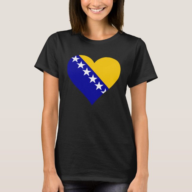 Camiseta Bosnia and Herzegovina Flag Heart Love (Frente)