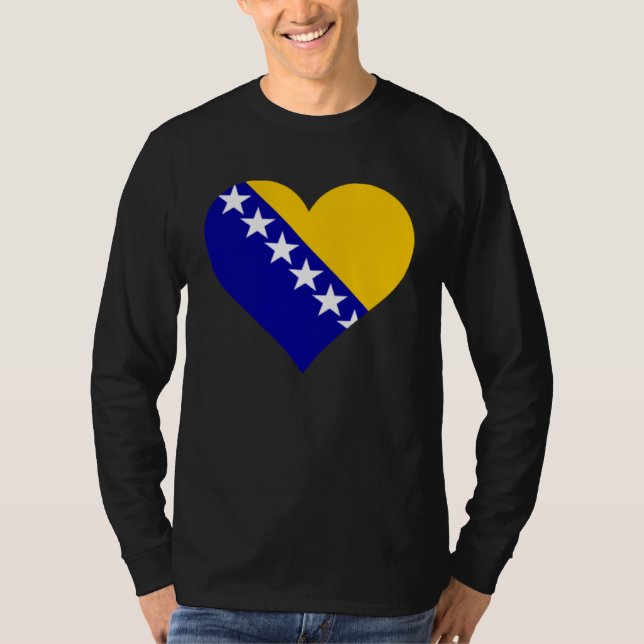 Camiseta Bosnia and Herzegovina Flag Heart Love (Frente)