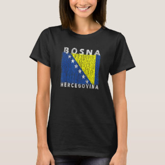 Camiseta Bosnia and Herzegovina Flag Used Look For Bosnian