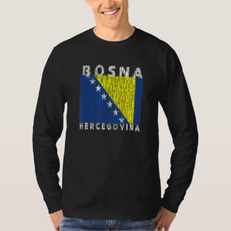 Camiseta Bosnia and Herzegovina Flag Used Look For Bosnian