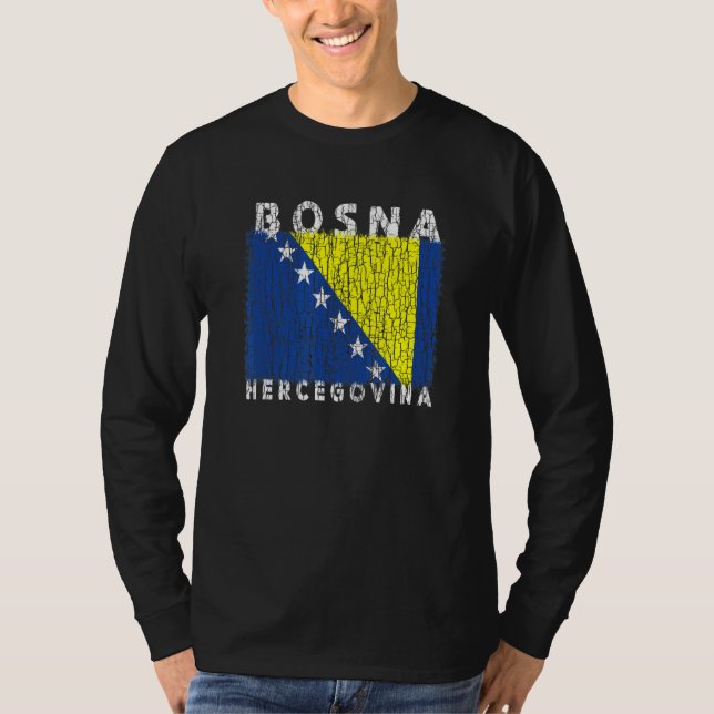 Camiseta Bosnia and Herzegovina Flag Used Look  For Bosnian (Frente)