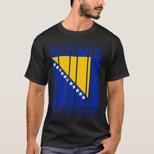 Camiseta Bosnia and Herzegovina  Vintage Bosnian Flag (Frente)