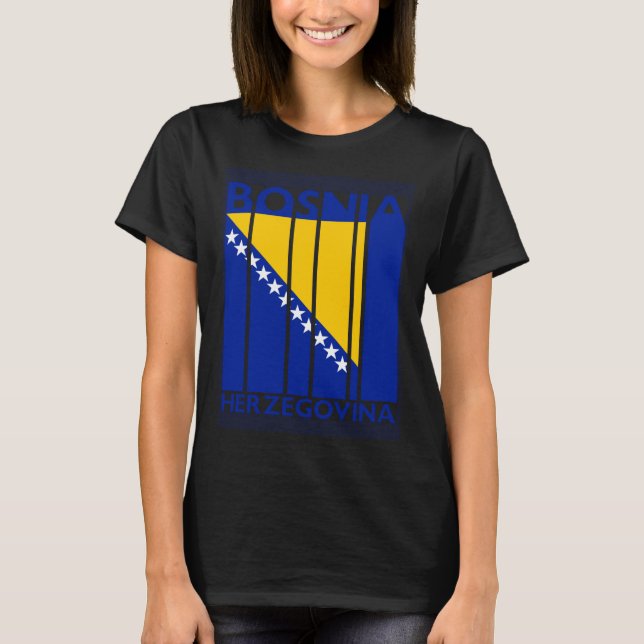 Camiseta Bosnia and Herzegovina  Vintage Bosnian Flag (Frente)