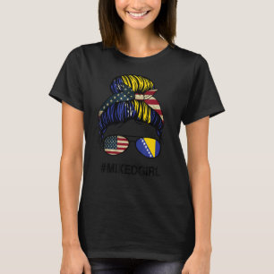 Camiseta Bósnia e Herzegovina Bandeira Americana EUA Bósnio