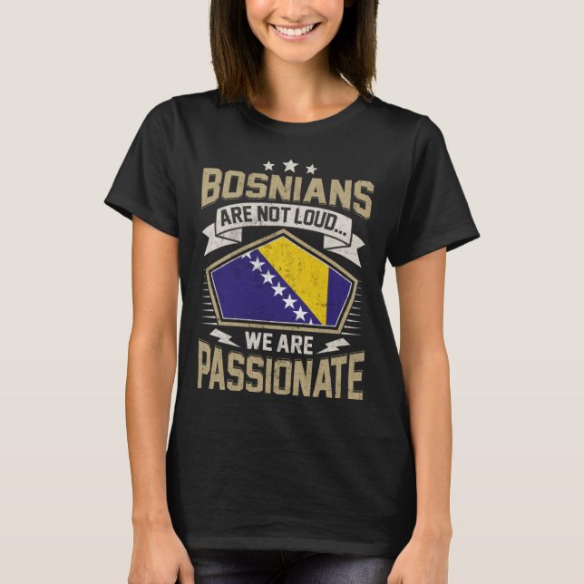 Camiseta Bosnia Flag Passionate Bosnians Girls & Women (Frente)