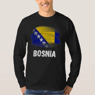 Camiseta Bósnia Flag Pride Retro Bósnio Família de Bandeira