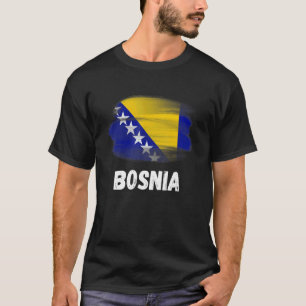 Camiseta Bósnia Flag Pride Retro Bósnio Família de Bandeira