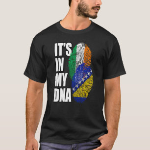 Camiseta Bósnio E Irlandês Misturam DNA Bandeira Herança
