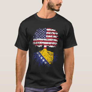 Camiseta Bósnio Roots Bósnia Patrimônio Nacional Árvore Pre