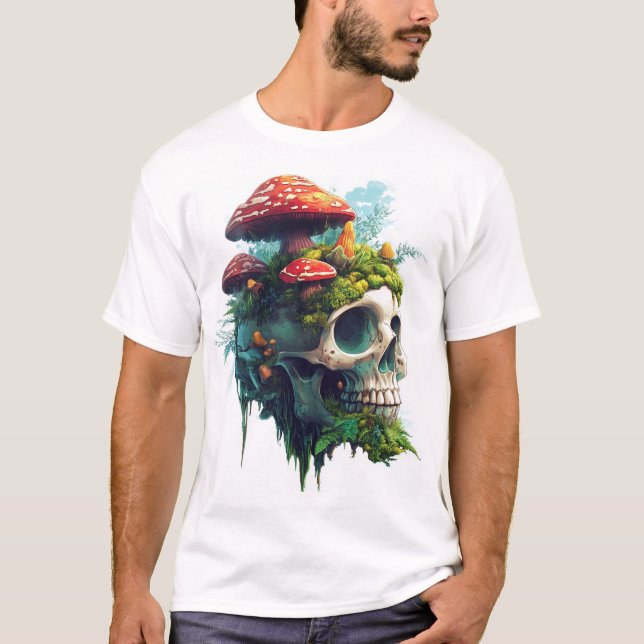 Camiseta Bosque de Caveira de Cogumelo (Frente)