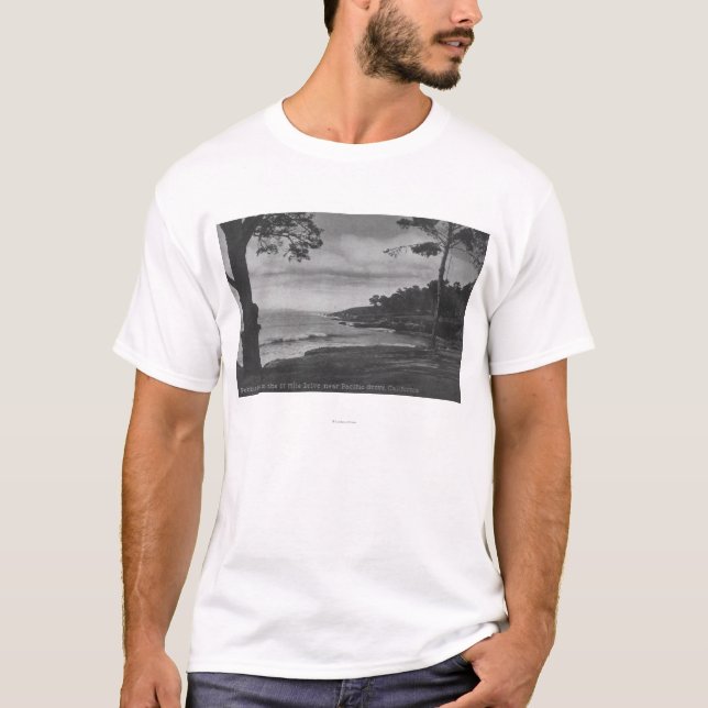 Camiseta Bosque pacífico, CA - Pebble Beach em 17 milhas (Frente)