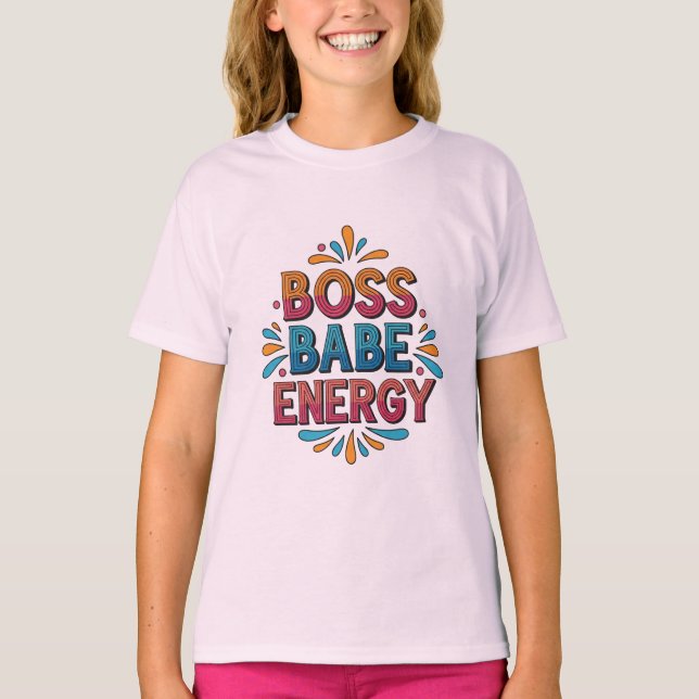 Camiseta Boss Babe Energy – Pink Power Tee (Frente)