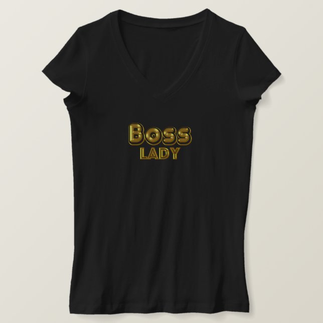 Camiseta Boss Lady Bold Dourado (Frente do Design)