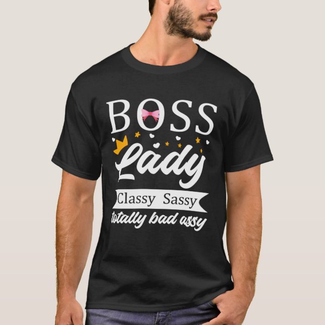 Camiseta Boss Lady Happy National Bosses Day Appreciation F (Frente)