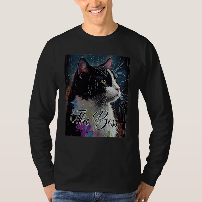 Camiseta Boss Tuxedo Cat  for Mom Dad (Frente)