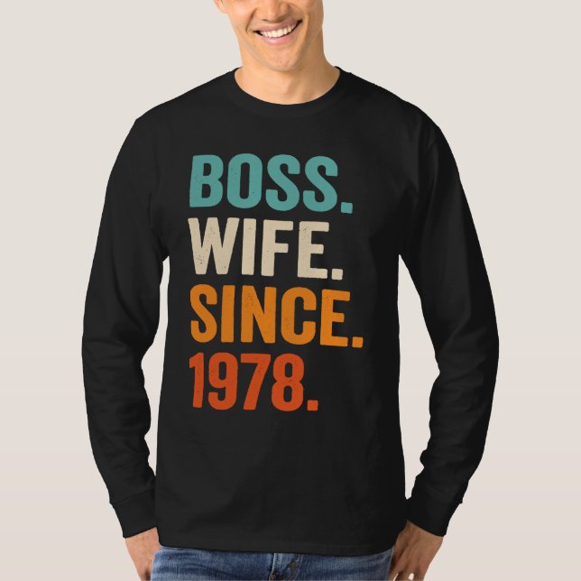 Camiseta Boss Wife Since 1978 45th wedding anniversary (Frente)