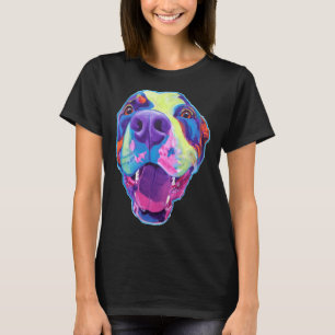 Camiseta Bosta Feliz Sorrindo Colorida Cachorro Pitbull Col