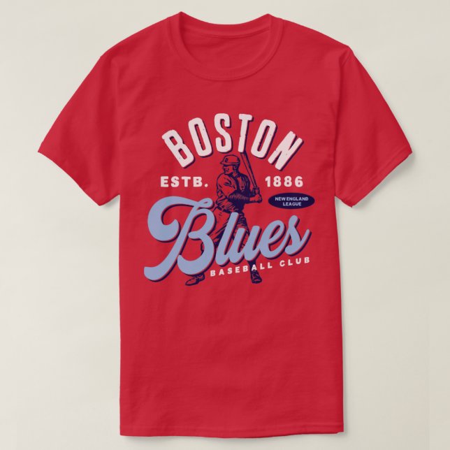 Camiseta Boston Blues Baseball (Frente do Design)