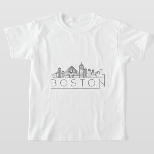Camiseta Boston City Skyline, linha do horizonte de boston
