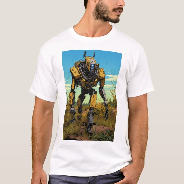 Camiseta Boston Dynamics Robot em Hot Prairie Completamente (Frente)
