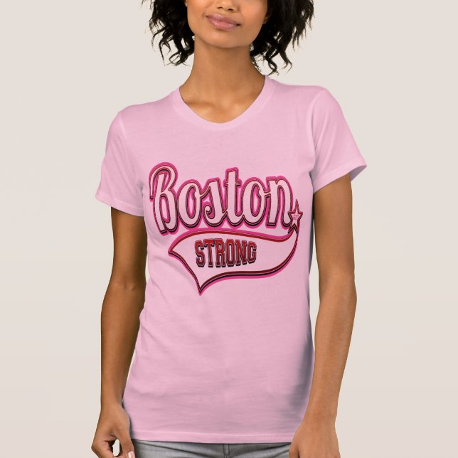 Camiseta Boston forte no rosa (Frente)