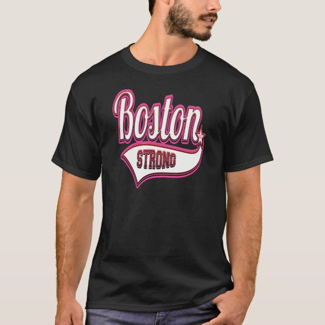 Camiseta Boston forte no rosa (Frente)