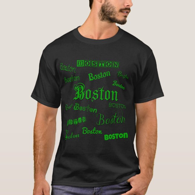 Camiseta Boston Green Fonts (Frente)