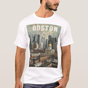 Camiseta Boston, horizonte da cidade de Massachusetts com m