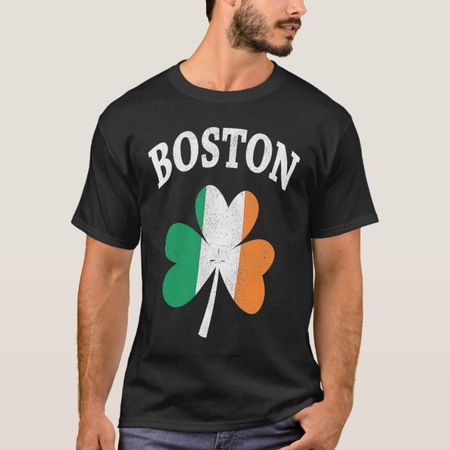 Camiseta Boston Irish Flag ShamrockI St Patrick's Day (Frente)