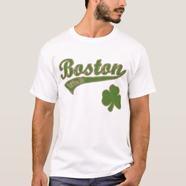 Camiseta Boston Irish Shamrock t shirt (Frente)