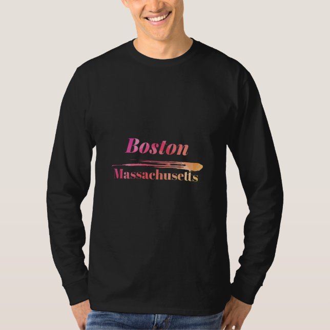 Camiseta Boston Massachusetts Low Poly (Frente)