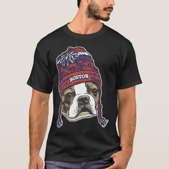 Camiseta Boston Sports Terrier Red Beanie (Frente)
