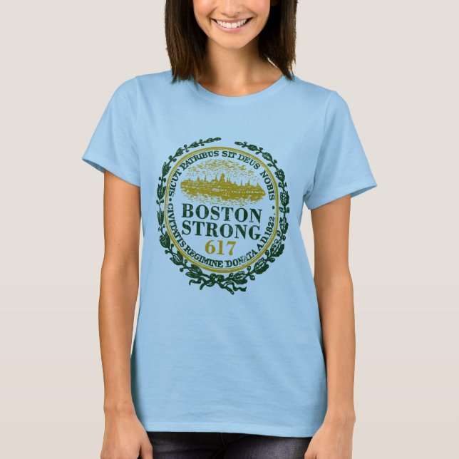 Camiseta Boston Strong Seal Grunge (Frente)