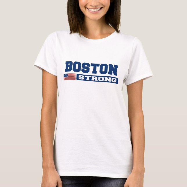 Camiseta BOSTON STRONG U.S Flag (Frente)