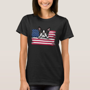 Camiseta Boston Terrier American Flag Dog