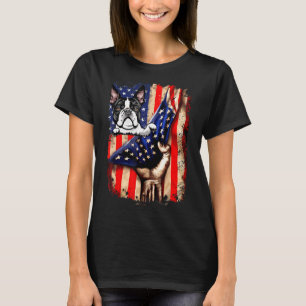 Camiseta Boston Terrier American Flag Dog