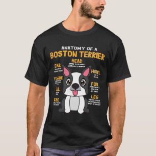 Camiseta Boston Terrier Anatomy Engraçado Cachorro Mãe Pai