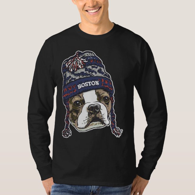 Camiseta Boston Terrier Blue Sports Beanie (Frente)