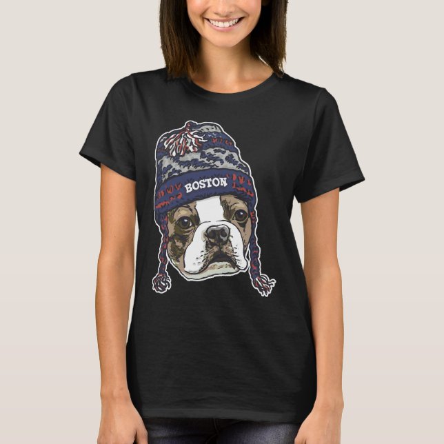 Camiseta Boston Terrier Blue Sports Beanie (Frente)