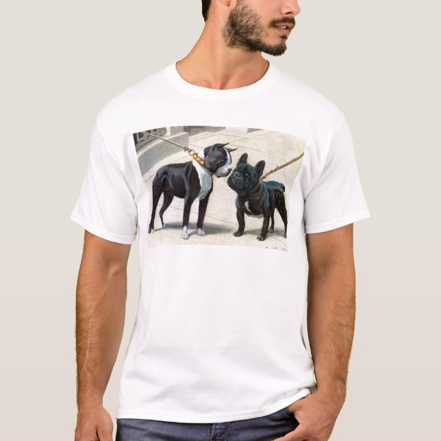 Camiseta Boston Terrier & buldogue francês (Frente)