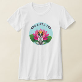 Camiseta Boston terrier cão abençoe zen cachorrinho de medi