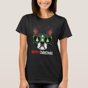 Camiseta Boston Terrier Christmas Pajama Dog Sunglass X M