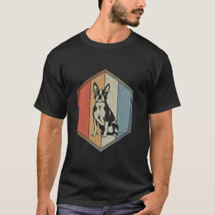 Camiseta Boston Terrier com Design em dificuldades retrô Bo